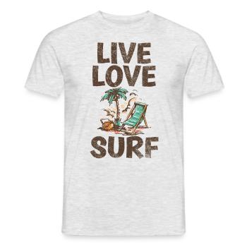 Leben Sie Liebe-surf-cooles Sprichwort Für - Männer T-Shirt - Grau meliert - Vorne - AI Model Male 178 dark (178cm)