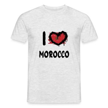 J’aime le Maroc / J’aime le Maroc Pays - T-shirt homme - gris chiné - Devant - AI Model Male 178 dark (178cm)