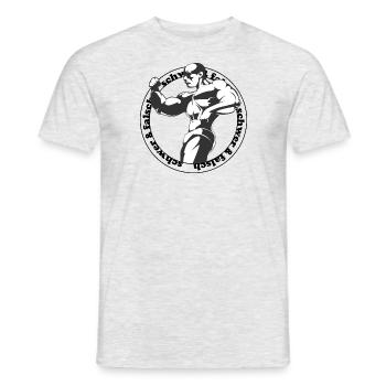 schwer und falsch Kraftsport Bodybuilding Spruch - Männer T-Shirt - Grau meliert - Vorne - AI Model Male 178 dark (178cm)