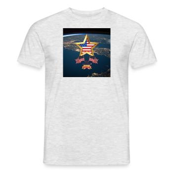 USA, étoiles et ceintures - T-shirt homme - gris chiné - Devant - AI Model Male 178 dark (178cm)