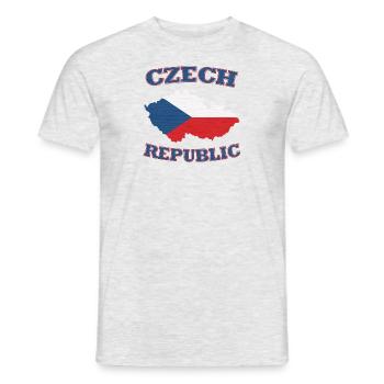 Czech Republik, Tschechien - Männer T-Shirt - Grau meliert - Vorne - AI Model Male 178 dark (178cm)