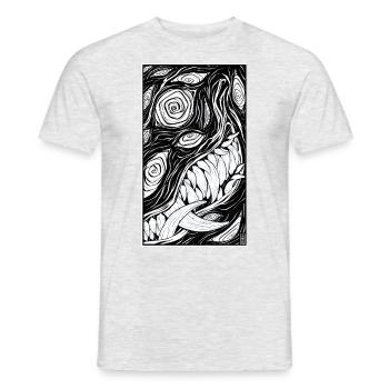 Renard démon - T-shirt homme - gris chiné - Devant - AI Model Male 178 dark (178cm)