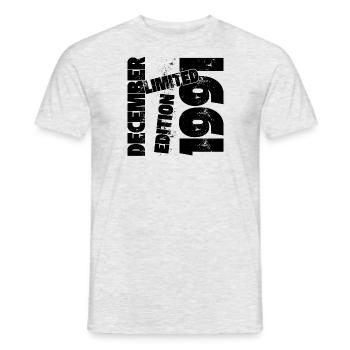 DEZEMBER 1991 LIMITIERTE AUFLAGE - Männer T-Shirt - Grau meliert - Vorne - AI Model Male 178 dark (178cm)