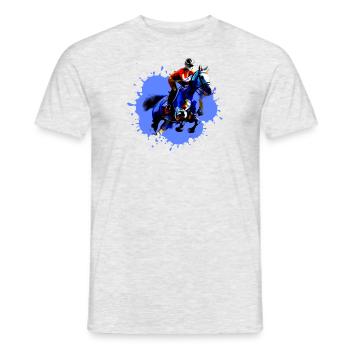 Équitation,Cavalier,Course,Équitation,Tournoi d’équitation - T-shirt homme - gris chiné - Devant - AI Model Male 178 dark (178cm)