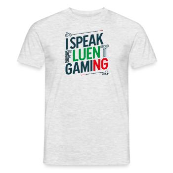I Speak Fluent Gaming - Funny Gamer - Men's T-Shirt - heather grey - Front - AI Model Male 178 dark (178cm)