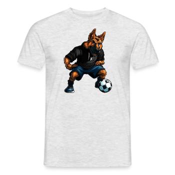 German Shepherd Football - Men's T-Shirt - heather grey - Front - AI Model Male 178 dark (178cm)