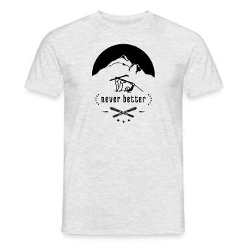 Never better - alpine skiing (bright colors) - Men's T-Shirt - heather grey - Front - AI Model Male 178 dark (178cm)