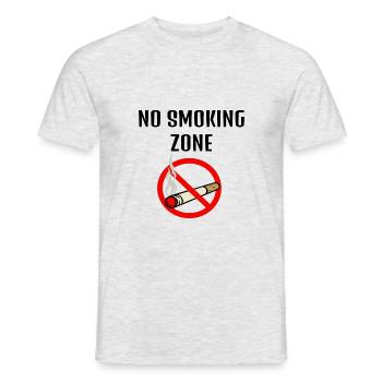 No smoking zone - T-shirt homme - gris chiné - Devant - AI Model Male 178 dark (178cm)