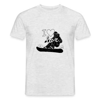 J’adore le snowboard, les sports d’hiver - T-shirt homme - gris chiné - Devant - AI Model Male 178 dark (178cm)
