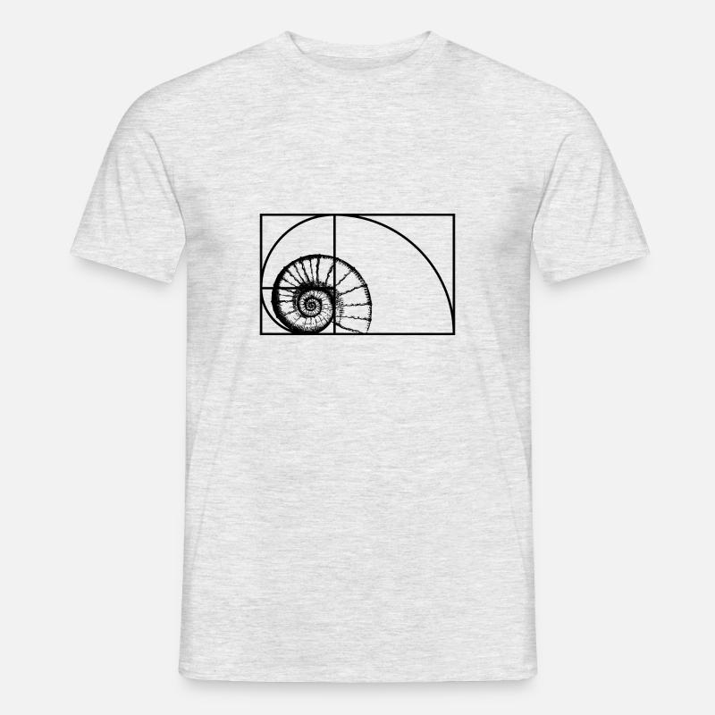 Fibonacci Sequenz Goldener Schnitt - Männer T-Shirt - Grau meliert