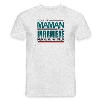 Je suis une maman - T-shirt homme - gris chiné - Devant - AI Model Male 178 dark (178cm)