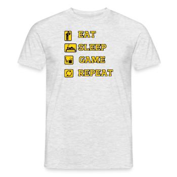 EAT SLEEP GAME REPEAT - T-shirt homme - gris chiné - Devant - AI Model Male 178 dark (178cm)
