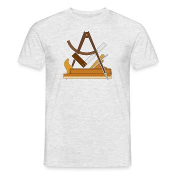 Handwerkszeichen, Tischler ohne Text, Logo, Wappen - Männer T-Shirt - Grau meliert - Vorne - AI Model Male 178 dark (178cm)
