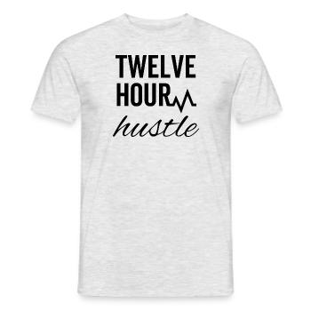 Twelve Hour Hustle - Men's T-Shirt - heather grey - Front - AI Model Male 178 dark (178cm)