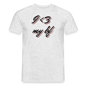 I love my bf - Männer T-Shirt - Grau meliert - Vorne - AI Model Male 178 dark (178cm)