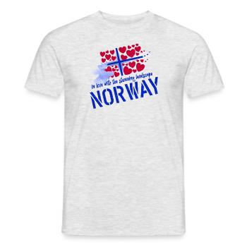Norwegen Elche norge Norvège - T-shirt homme - gris chiné - Devant - AI Model Male 178 dark (178cm)