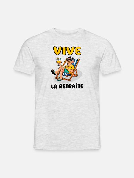 Vive la retraite - T-shirt homme - gris chiné