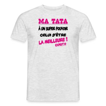 Ma tata la meilleure cuisto - T-shirt homme - gris chiné - Devant - AI Model Male 178 dark (178cm)