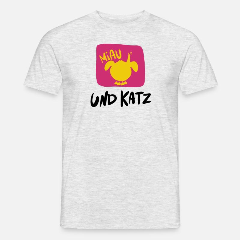Pärchen Katze - Männer T-Shirt - Grau meliert