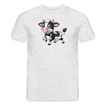 Cow happy - Men's T-Shirt - heather grey - Front - AI Model Male 178 dark (178cm)