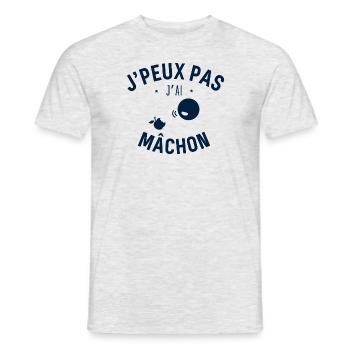 J peux pas j ai Mâchon - T-shirt homme - gris chiné - Devant - AI Model Male 178 dark (178cm)