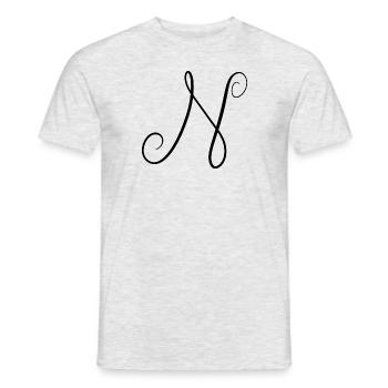 N - Men's T-Shirt - heather grey - Front - AI Model Male 178 dark (178cm)