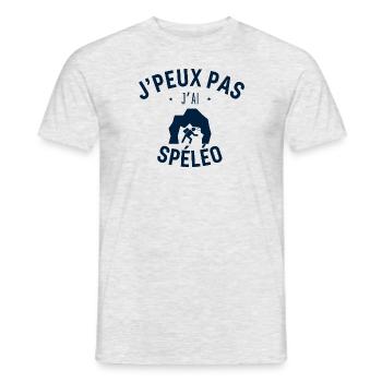 J peux pas j ai Spéléo - T-shirt homme - gris chiné - Devant - AI Model Male 178 dark (178cm)