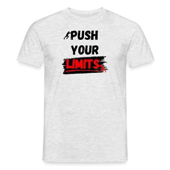 Push Your Limits - Motivational T-Shirt - Men's T-Shirt - heather grey - Front - AI Model Male 178 dark (178cm)
