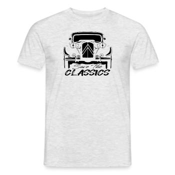KLASSISCHES FRANZÖSISCHES AUTO - TRAKTION - Männer T-Shirt - Grau meliert - Vorne - AI Model Male 178 dark (178cm)