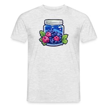 Closed jar with blueberries - Men's T-Shirt - heather grey - Front - AI Model Male 178 dark (178cm)