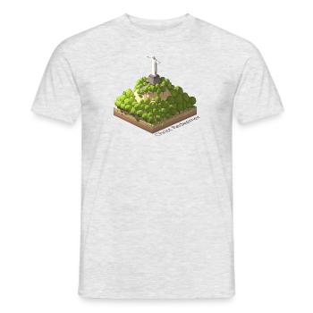Géométrique low poly Christ Rédempteur - T-shirt homme - gris chiné - Devant - AI Model Male 178 dark (178cm)