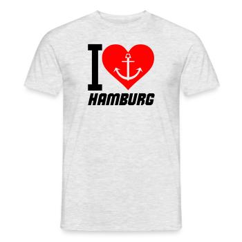 I love Hamburg - Men's T-Shirt - heather grey - Front - AI Model Male 178 dark (178cm)