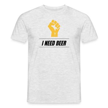 I need Beer Shirt - Männer T-Shirt - Grau meliert - Vorne - AI Model Male 178 dark (178cm)