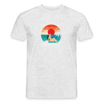Tropical Beach Vibes - Männer T-Shirt - Grau meliert - Vorne - AI Model Male 178 dark (178cm)
