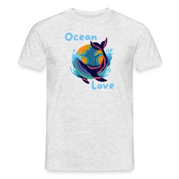 Meer Liebe Ozean Schwimmen Tiere Earth - Männer T-Shirt - Grau meliert - Vorne - AI Model Male 178 dark (178cm)
