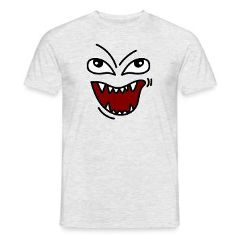 Visage en colère avec des dents - T-shirt homme - gris chiné - Devant - AI Model Male 178 dark (178cm)