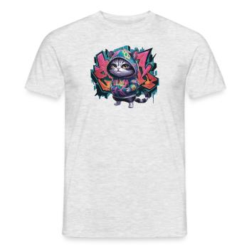 grafitti cat 3 - T-shirt homme - gris chiné - Devant - AI Model Male 178 dark (178cm)