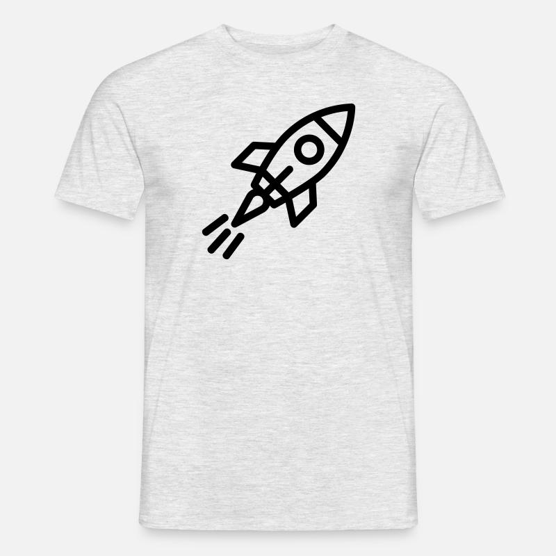 Die Rakete - Männer T-Shirt - Grau meliert
