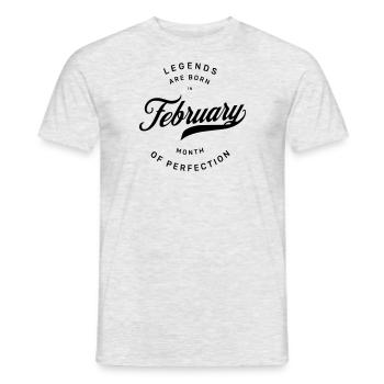 birthday February - Men's T-Shirt - heather grey - Front - AI Model Male 178 dark (178cm)