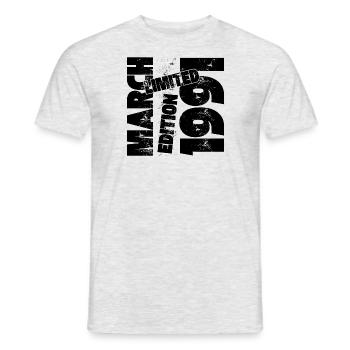 MÄRZ 1991 LIMITIERTE AUFLAGE - Männer T-Shirt - Grau meliert - Vorne - AI Model Male 178 dark (178cm)