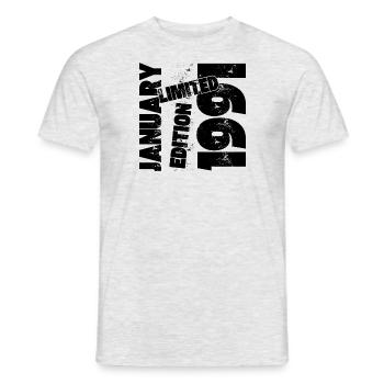 JANUAR 1991 LIMITIERTE AUFLAGE - Männer T-Shirt - Grau meliert - Vorne - AI Model Male 178 dark (178cm)