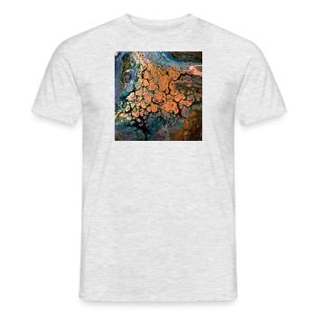 Gelb-Gold und Rot-Gold - Männer T-Shirt - Grau meliert - Vorne - AI Model Male 178 dark (178cm)