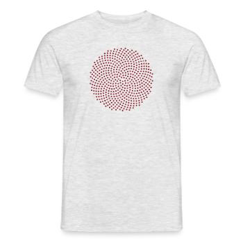 Sunflower Seed, digital red, Fibonacci spiral, - Men's T-Shirt - heather grey - Front - AI Model Male 178 dark (178cm)