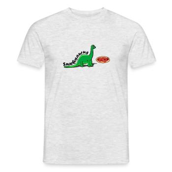 Snackosaure - petite bouffe - T-shirt homme - gris chiné - Devant - AI Model Male 178 dark (178cm)
