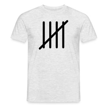 Gefängnis Striche fünf - Strichliste - Männer T-Shirt - Grau meliert - Vorne - AI Model Male 178 dark (178cm)