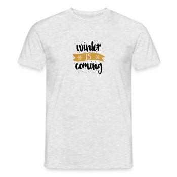 Winter is ComLng PNG - Men's T-Shirt - heather grey - Front - AI Model Male 178 dark (178cm)