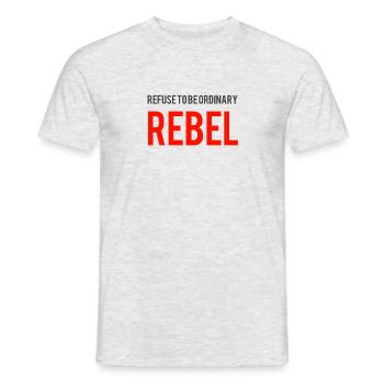 REBEL - Men's T-Shirt - heather grey - Front - AI Model Male 178 dark (178cm)