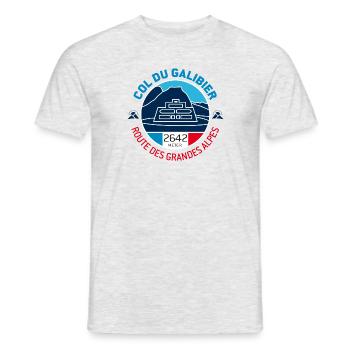 Col du Galibier 1 - Men's T-Shirt - heather grey - Front - AI Model Male 178 dark (178cm)