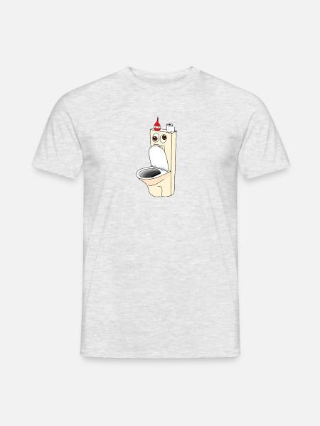 Comic Toilette - Männer T-Shirt - Grau meliert