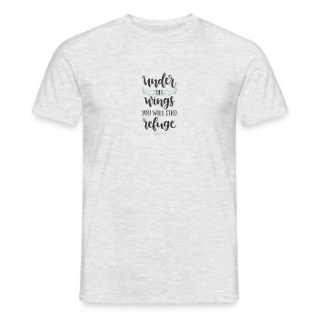 Psalm 91 4 5785 - Men's T-Shirt - heather grey - Front - AI Model Male 178 dark (178cm)
